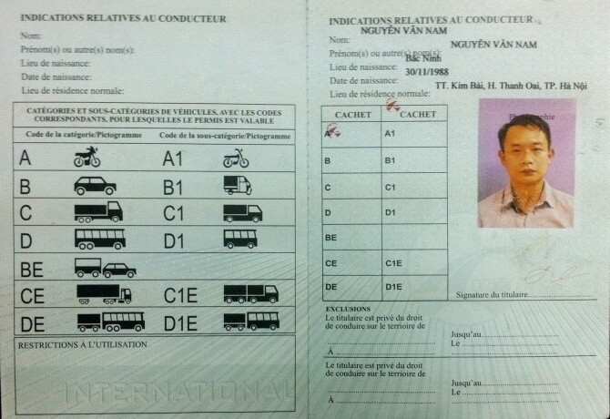 bang lai xe quoc te idp